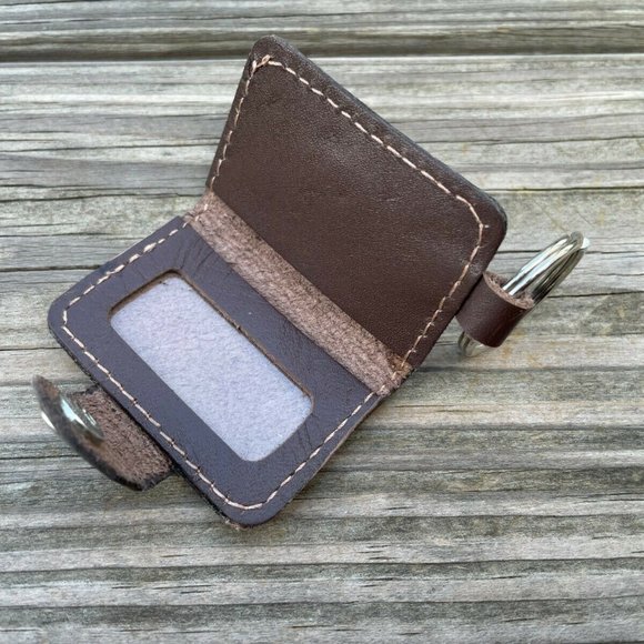 Keys Holder Handmade Genuine Leather Key Chain Brown Key rings SIM card Holder - Picture 3 of 11